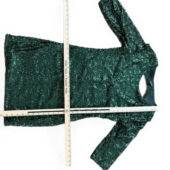 Express HOLIDAY sequin green dress size 10. NWT - Picture 4 of 8